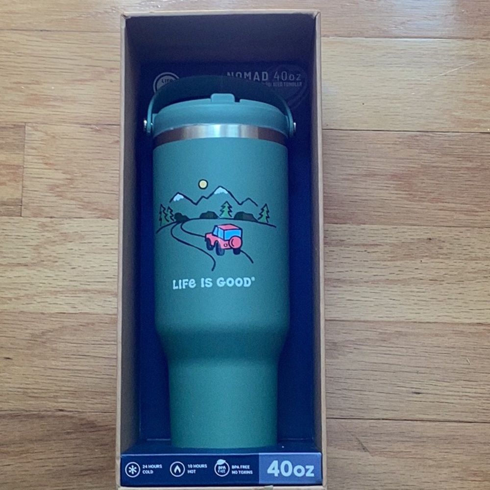 Life Is Good Green Water Bottle 40oz - Picture 1 of 6